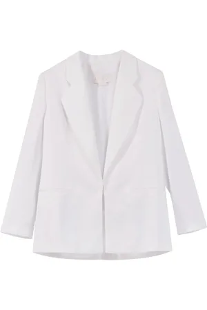 GENNY Femme, Vestes, Blanc, Taille: 38 FR Veste Blanche en Satin Sur Mesure