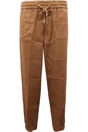 Dondup Femme, Pantalons, Brun, Taille: W30 Pantalon en lin Made in Italy