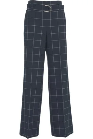 Liu Jo Femme, Pantalons, Bleu, Taille: 40 FR Pantalon Palazzo Bleu avec Ceinture Taille