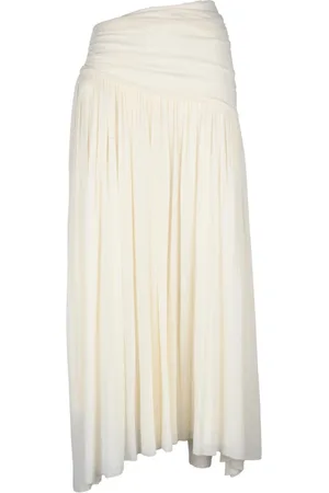 Serafini Femme, Jupes, Blanc, Taille: 40 FR Jupe Longue Asymétrique avec Fermeture Éclair
