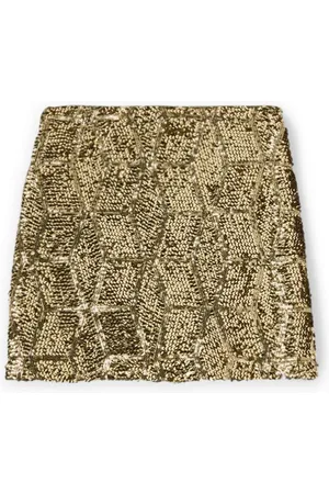 Motivi Femme, Jupes, Jaune, Taille: 36 FR Mini-jupe en paillettes dessin géométrique