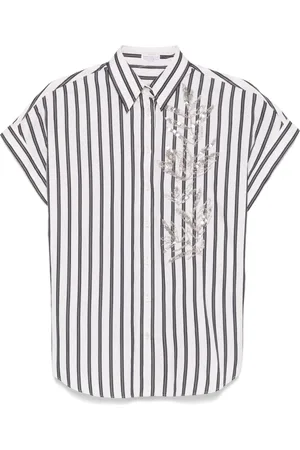 Brunello Cucinelli Femme, Blouses et Chemises, Multicolore, Taille: 36 FR Chemises Blanches pour Hommes