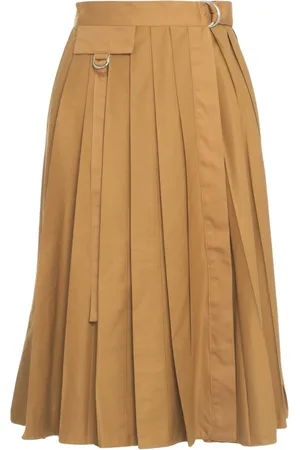 Liu Jo Femme, Jupes, Brun, Taille: 38 FR Jupe Plissée Marron Style Élégant