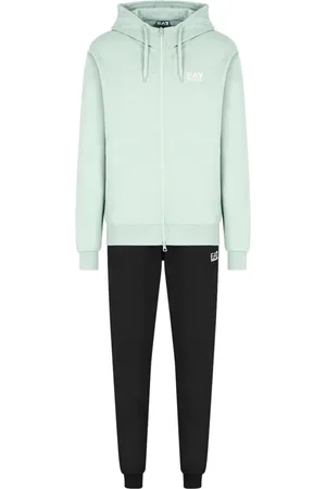 EA7 Homme, Sport, Multicolore, Taille: L Ensemble de Survêtement Vert Sportif