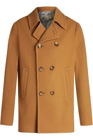 Etro Homme, Manteaux, Brun, Taille: M Paisley Peacoat Camel