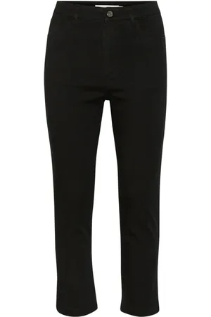 Gestuz Femme, Pantalons, Noir, Taille: W32 Pantalon capri noir taille haute slim-fit
