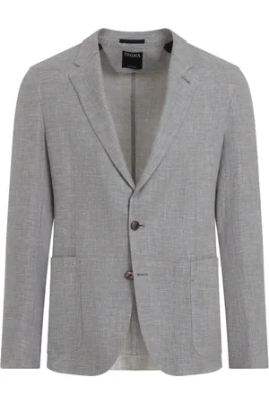 Ermenegildo Zegna Homme, Vestes, Gris, Taille: L Veste Grise en Lin et Soie Élégante Légère