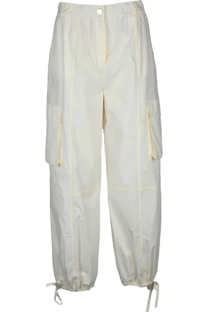 Gaudi Femme, Pantalons, Blanc, Taille: 36 FR Pantalon cargo avec poignets élastiques