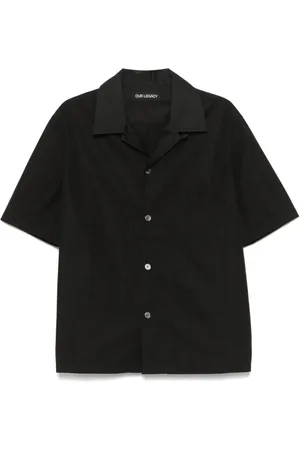 OUR LEGACY Homme, Chemises, Noir, Taille: 2XL Chemise Noire en Popeline à Col Camp