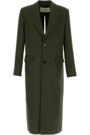 Ami Homme, Manteaux, Vert, Taille: L Manteau Long avec Fente Arrière