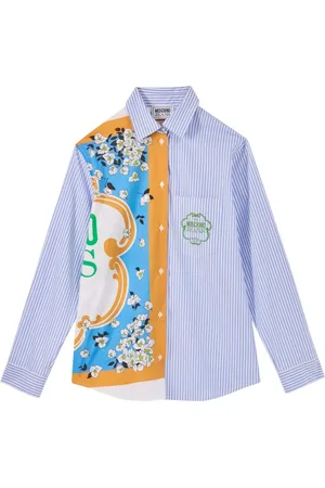 Moschino Femme, Blouses et Chemises, Multicolore, Taille: 38 FR Chemise à rayures avec impression foulard