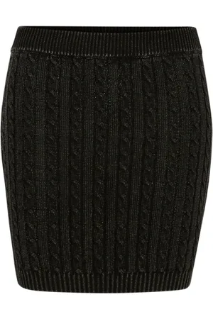 Gestuz Femme, Jupes, Noir, Taille: 38 FR Jupe Courte Tricotée Noire Lavée