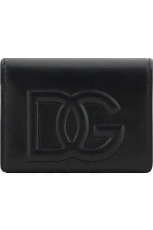 Dolce & Gabbana Femme, Accessoires, Noir, Taille: ONE Size Portefeuille en Cuir de Luxe avec Fermeture à Bouton-pression