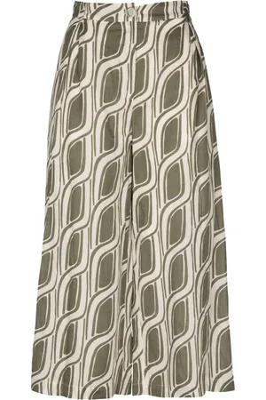 Liu Jo Femme, Pantalons, Multicolore, Taille: 36 FR Pantalon Palazzo Large Vert