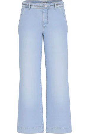 Guess Femme, Jeans, Bleu, Taille: W25 Jean Large Coupe Courte Tendance