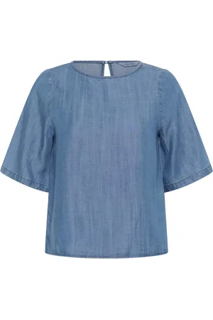 Part Two Femme, Blouses et Chemises, Bleu, Taille: 36 FR Chemisier ample en Denim Bleu