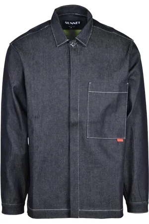 SUNNEI Homme, Vestes, Bleu, Taille: L Chemise en Denim 100% Coton
