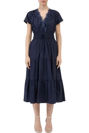 ERMANNO SCERVINO Femme, Robes, Bleu, Taille: 42 FR Robe Longue Bleue avec Dentelle
