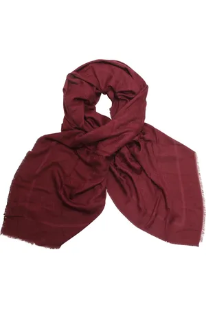 Elisabetta Franchi Femme, Accessoires, Rouge, Taille: ONE Size Écharpe Pashmina Jacquard en Bourgogne
