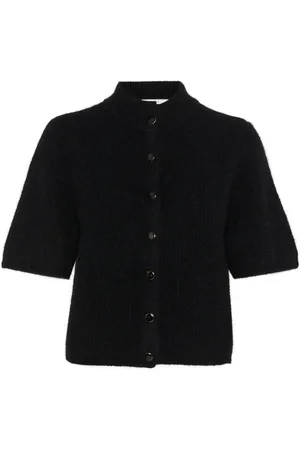 Gestuz Femme, Pulls, Noir, Taille: 40 FR Gilet court noir avec col haut