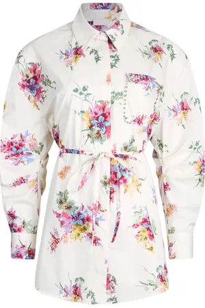 Liu Jo Femme, Blouses et Chemises, Multicolore, Taille: 38 FR Chemise blanche à motif floral