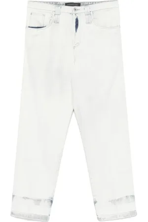 Federico Cina Homme, Jeans, Bleu, Taille: M Jean Bleu Clair Brodé Floral