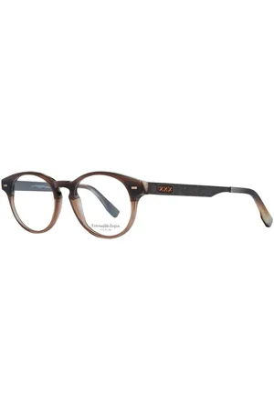 Ermenegildo Zegna Homme, Accessoires, Brun, Taille: ONE Size Montures Optiques Rondes Marron