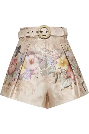 ZIMMERMANN Femme, Shorts, Multicolore, Taille: 42 FR Shorts Taille Haute Imprimé Tropical