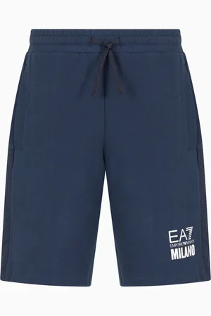 EA7 Homme, Shorts, Bleu, Taille: M Shorts avec insert en mesh et logo