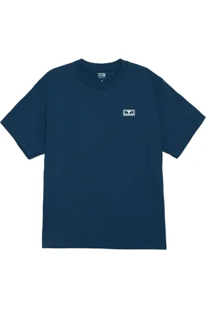 Obey Homme, Tops, Bleu, Taille: M Tee-shirt avec yeux et impression arrière