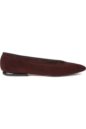 Loro Piana Femme, Chaussures, Brun, Taille: 40 EU Suede Ballerina Flats Almond Toe