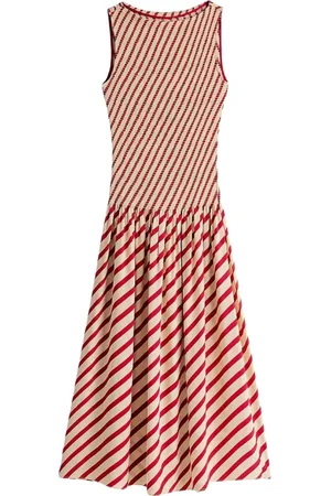 Tommy Hilfiger Femme, Robes, Multicolore, Taille: 34 FR Robe à Rayures Rouge/Crème