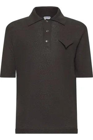 Bottega Veneta Homme, Tops, Brun, Taille: XL Polo en Lin et Coton Marron