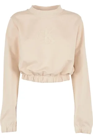 Calvin Klein Femme, Sweatshirts et sweats à capuche, , Taille: 38 FR Pulls sable pour un look élégant