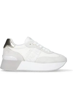 Liu Jo Femme, Chaussures, Blanc, Taille: 37 EU Baskets Glitter Dreamy avec Semelle Plateforme