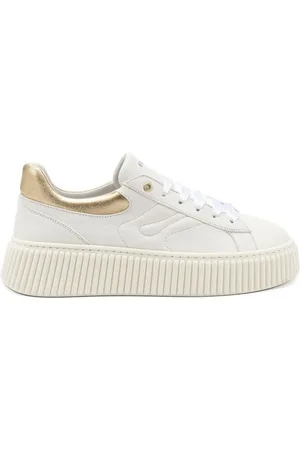 Frau Femme, Chaussures, Blanc, Taille: 40 EU Baskets blanches décoratives avec semelle compensée