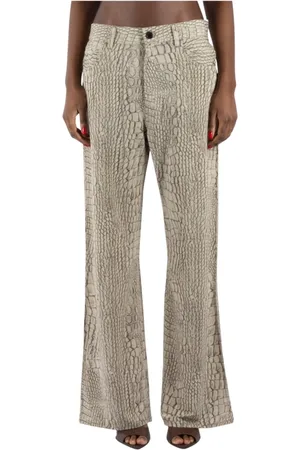 Acne Studios Femme, Pantalons, Multicolore, Taille: 42 FR Pantalon Imprimé Python