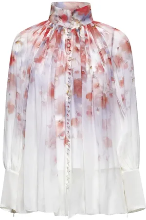 ZIMMERMANN Femme, Blouses et Chemises, Multicolore, Taille: 40 FR Chemisier en soie fleuri