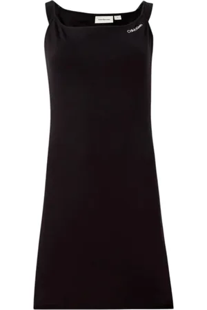 Calvin Klein Femme, Robes, Noir, Taille: 42 FR Robe sans manches en viscose avec logo