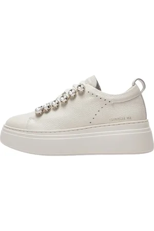 Emanuélle vee Femme, Chaussures, , Taille: 38 EU Baskets en Cuir avec Strass Ivoire