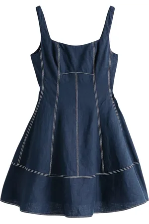 Tommy Hilfiger Femme, Robes, Bleu, Taille: 40 FR Robe en Lin Bleu