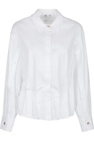 Elisabetta Franchi Femme, Blouses et Chemises, Blanc, Taille: 40 FR Chemise à manches longues élégante