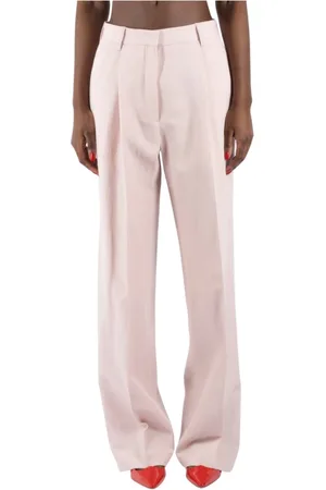 DRIES VAN NOTEN Femme, Pantalons, Rose, Taille: 38 FR Pantalon rose en laine mélangée