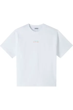 A.P.C. Homme, Tops, Blanc, Taille: M T-shirt Wind avec logo imprimé