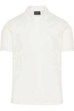 Emporio Armani Homme, Tops, Blanc, Taille: 3XL Polo en Coton avec Logo Brodé