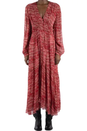 Isabel Marant Femme, Robes, Rouge, Taille: 42 FR Robe Rouge en Viscose