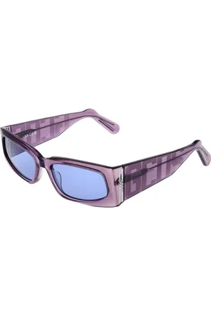 GCDS Unisex, Accessoires, Violet, Taille: ONE Size Lunettes de Soleil Violettes Rectangulaires avec Verres Bleus