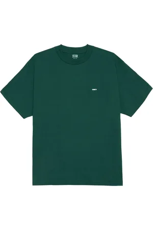 Obey Homme, Tops, Vert, Taille: L Tee Cropped Iconique avec Logo Latéral