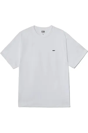 Obey Homme, Tops, Blanc, Taille: XL Tee-shirt Cible de Paix avec Logo Latéral