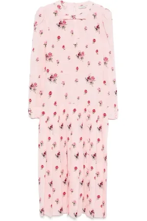 Alessandra Rich Femme, Robes, Rose, Taille: 38 FR Robe en soie imprimé rose et plissée